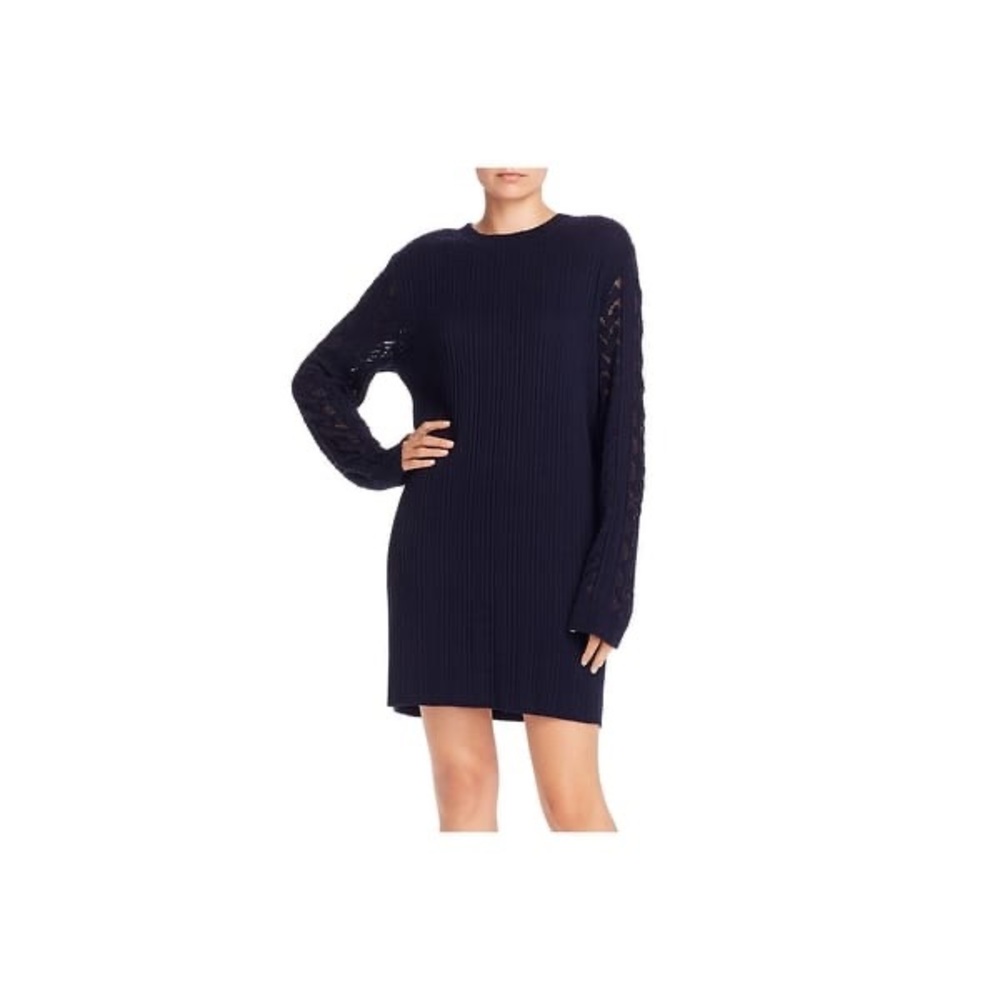 NWOT See by Chloe Navy “Lace-sleeved” Sweater Dress Small SOLD OUT